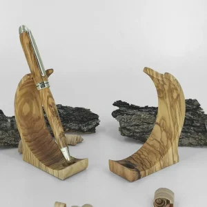 Olive Wood Single Pen Stand